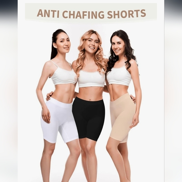 3 Pack Women's High-Waist Shaping Shorts - Beige - Picture 6 of 9